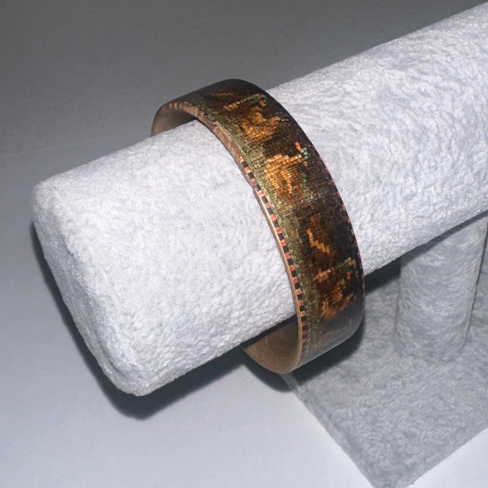 Very Rare Antique Tunbridge Wood Mosaic Duck Bracelet - Picture 6 of 10